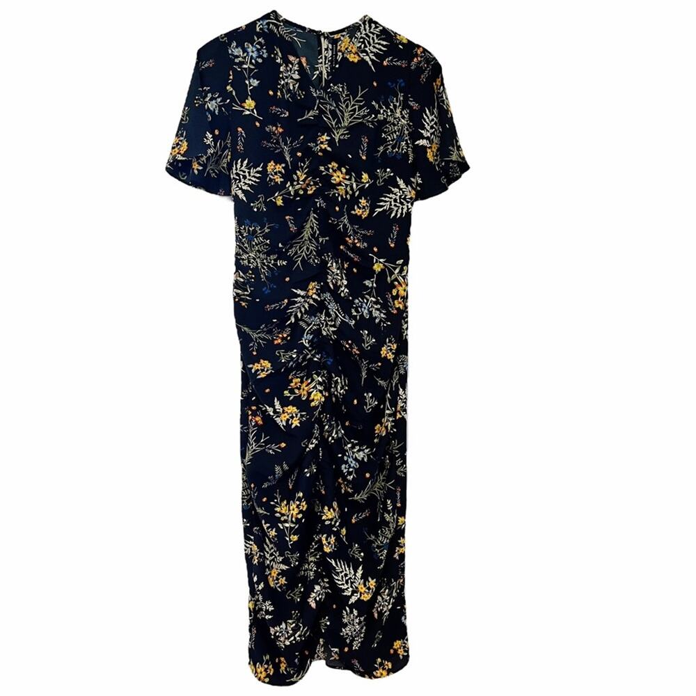 Walter Baker floral print black v-neck maxi dress Womens Medium